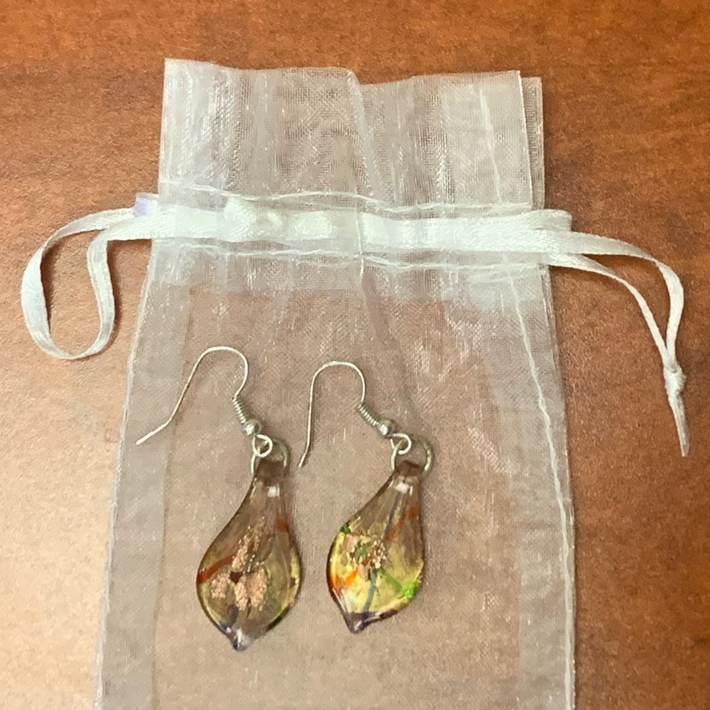 Purple & Multi-Color Murano Glass Earrings